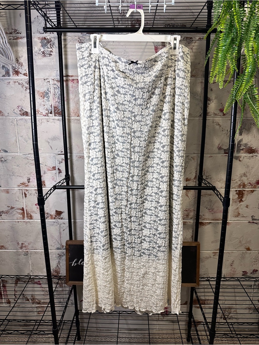 Wild Fable Blk & Cream Floral Lace Maxi Skirt